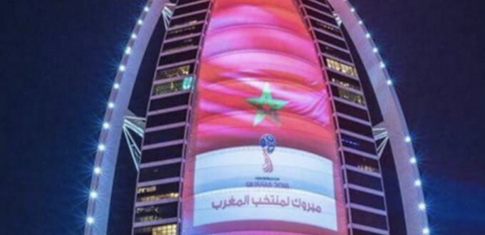 Photos - Dubaï en rouge et vert pour célébrer la qualification du Maroc au Mondial