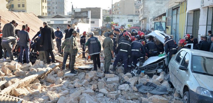 2 morts et 3 blessés, plus d’importants dégâts matériels, dans l’effondrement d’un mur à Casablanca