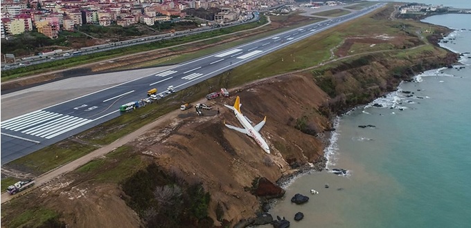 Vidéos - Spectaculaire sortie de piste pour un avion turc