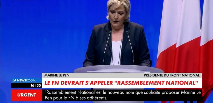 Marine Le Pen choisit un autre nom pour son Front, le Rassemblement, mais…