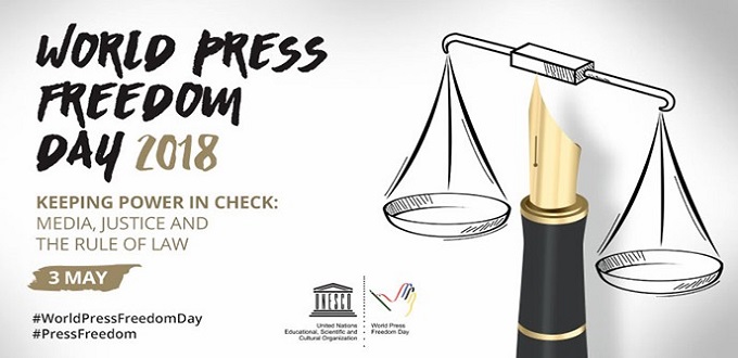 La Journée mondiale de la liberté de la presse 2018 : Médias, justice et Etat de droit : les contrepoids du pouvoir