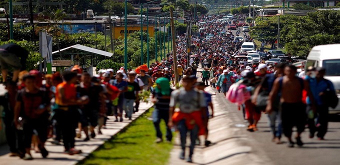 Une partie de la « caravane de migrants » arrive à Mexico