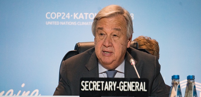 Le chef de l'ONU met en garde COP24 sans un plan d'action ambitieux pour le climat: « Ce serait un suicide »